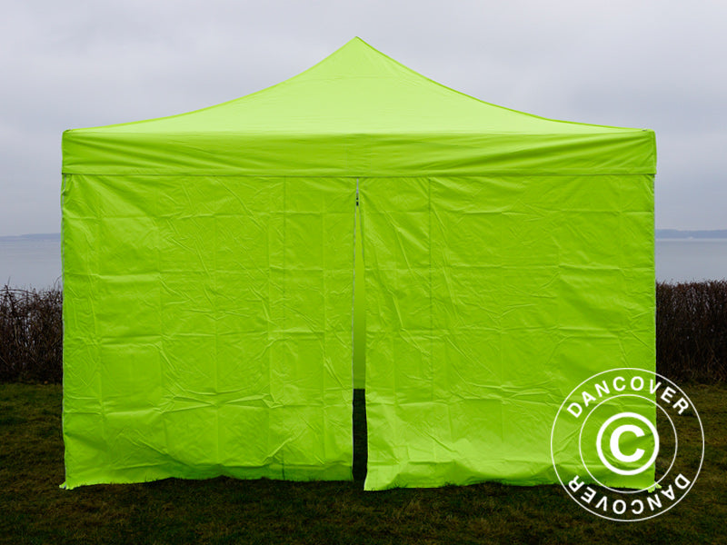 Pop up gazebo FleXtents PRO 4x4 m Neon yellow/green, incl. 4 sidewalls