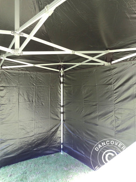 Pop up gazebo FleXtents PRO 2.5x2.5 m Black, incl. 4 sidewalls
