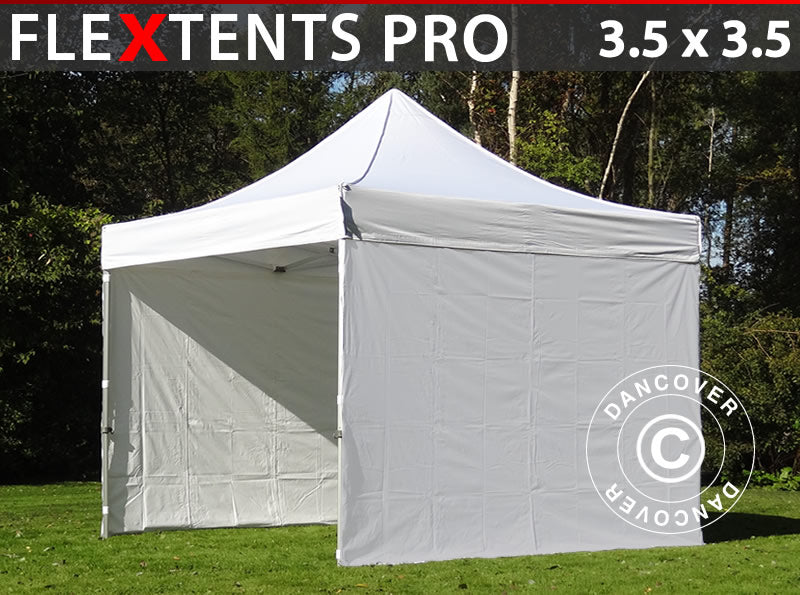 Pop up gazebo FleXtents PRO 3.5x3.5 m White, incl. 4 sidewalls