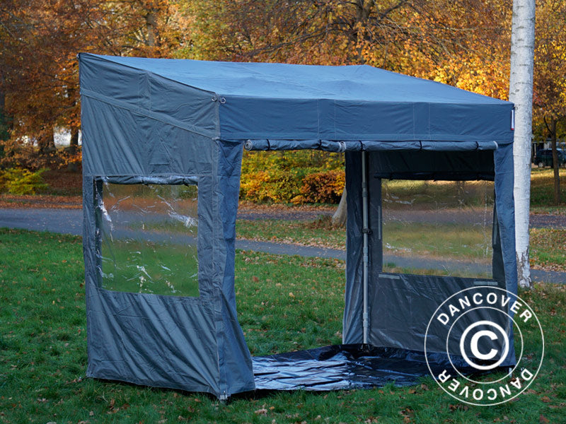 Pop up gazebo FleXtents PRO Trapezo 2x3 m Grey, incl. 4 sidewalls