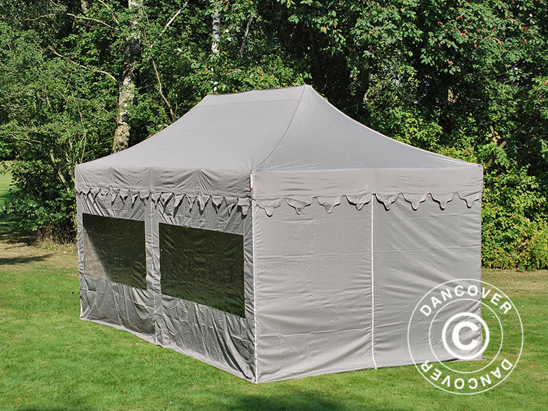 Pop up gazebo FleXtents PRO "Morocco" 3x6 m Latte, incl. 6 sidewalls