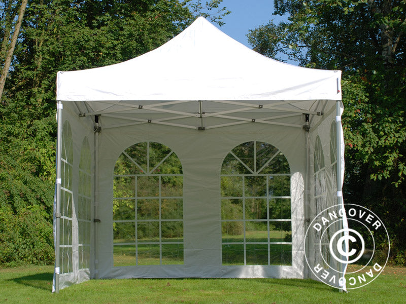 Pop up gazebo FleXtents PRO Vintage Style 3x3 m White, incl. 4 sidewalls