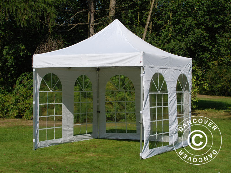 Pop up gazebo FleXtents PRO Vintage Style 3x3 m White, incl. 4 sidewalls