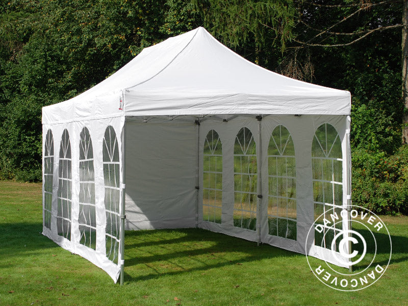 Pop up gazebo FleXtents PRO Vintage Style 3x6 m White, incl. 6 sidewalls
