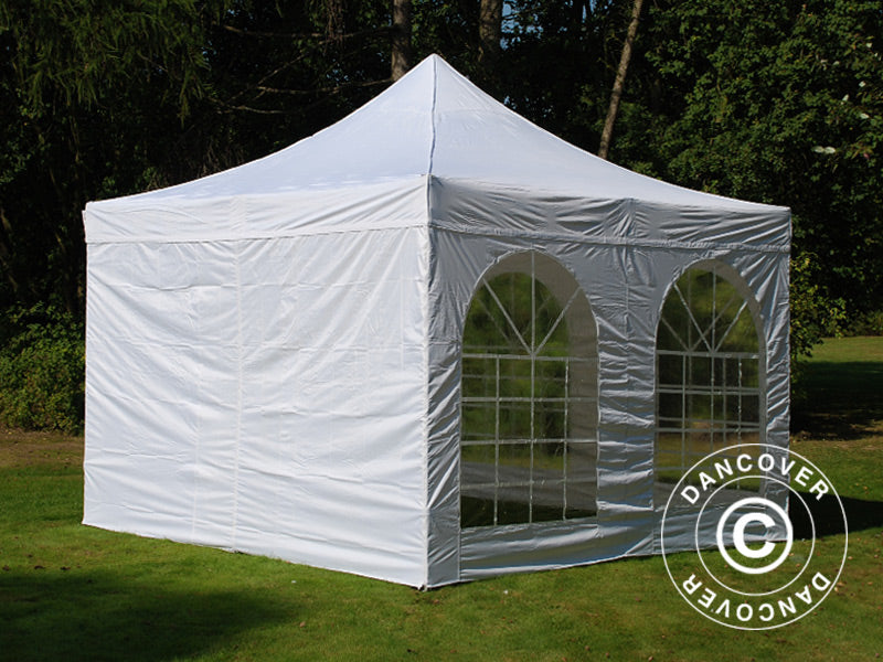 Pop up gazebo FleXtents Xtreme 50 Vintage Style 4x4 m White, incl. 4 sidewalls