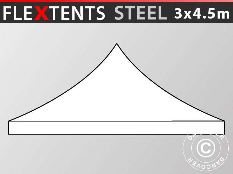 Roof cover for pop up gazebo FleXtents Steel 3x4.5 m, White