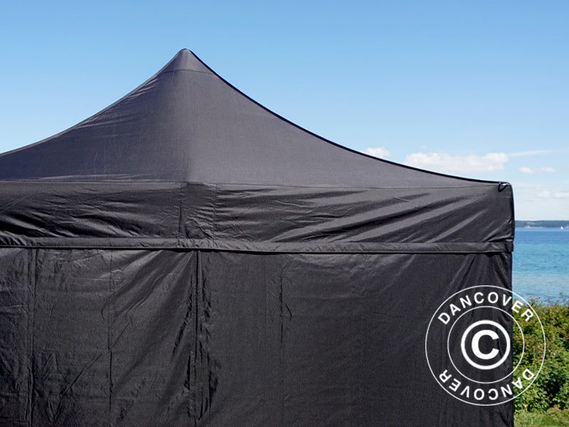 Pop up gazebo FleXtents Basic v.3, 3x3 m Black, incl. 4 sidewalls