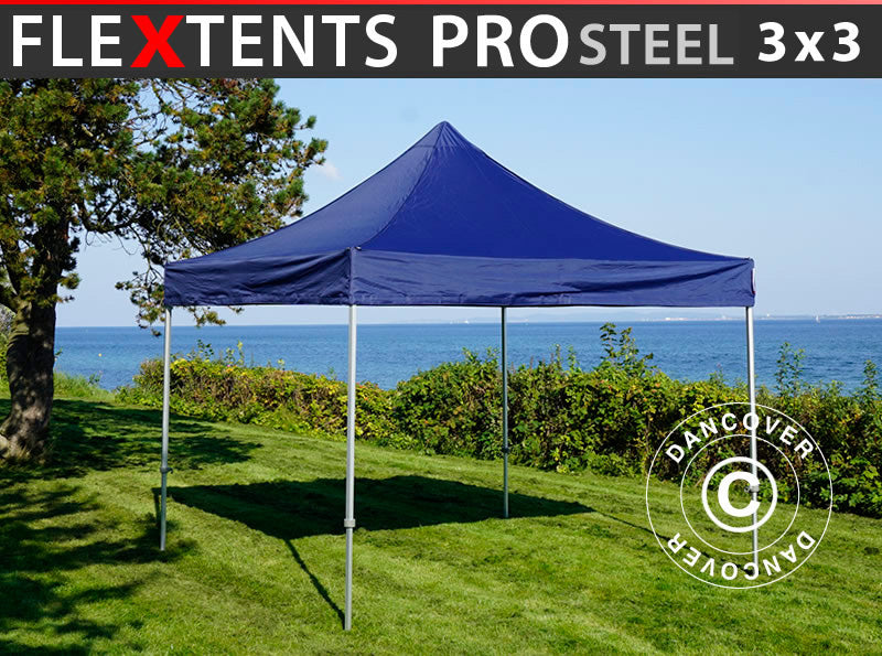 Pop up gazebo FleXtents PRO Steel 3x3 m Dark blue