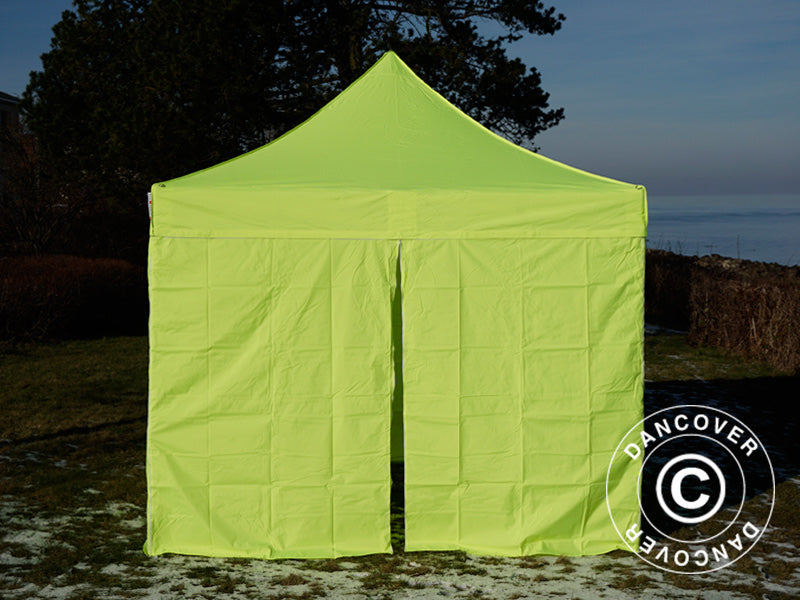 Pop up gazebo FleXtents PRO Steel 3x3 m Neon yellow/green, incl. 4 sidewalls ONLY 1 PCS. LEFT