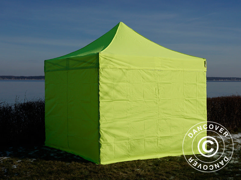Pop up gazebo FleXtents PRO Steel 3x3 m Neon yellow/green, incl. 4 sidewalls ONLY 1 PCS. LEFT
