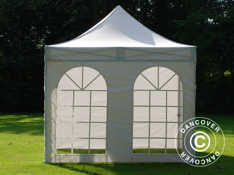 Pop up gazebo FleXtents PRO Steel Vintage Style 3x3 m White, incl. 4 sidewalls