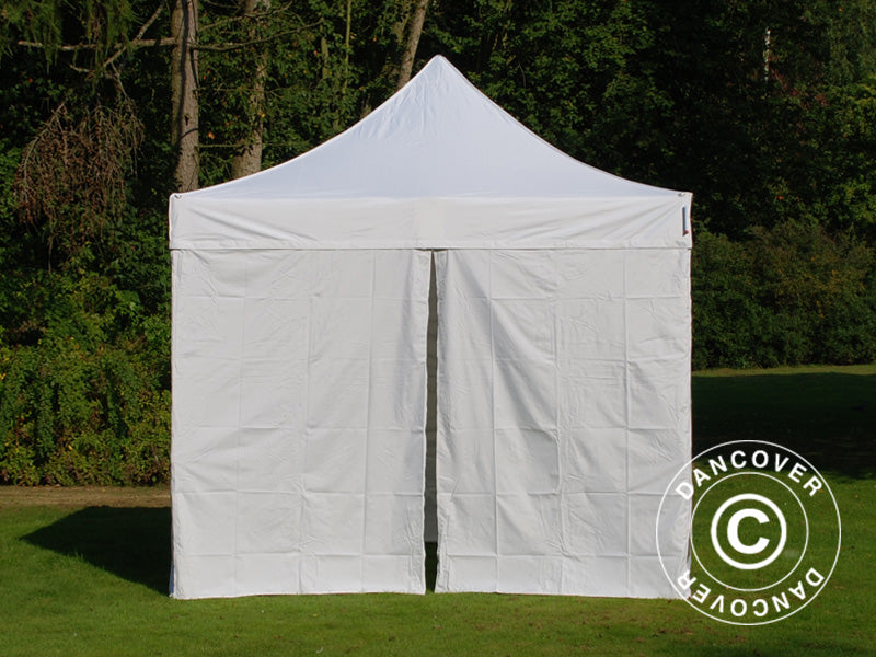 Pop up gazebo FleXtents PRO Steel Vintage Style 3x3 m White, incl. 4 sidewalls