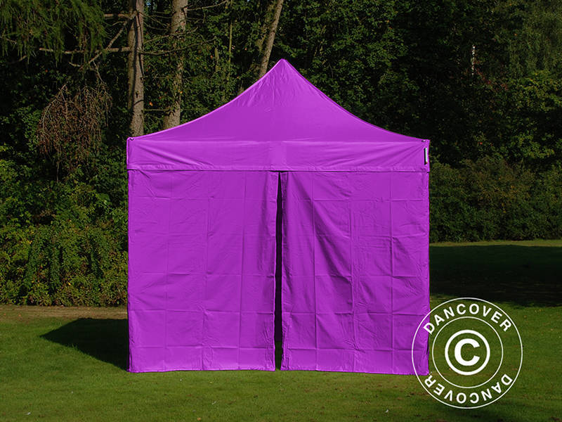 Pop up gazebo FleXtents PRO Steel 3x3 m Purple, incl. 4 sidewalls