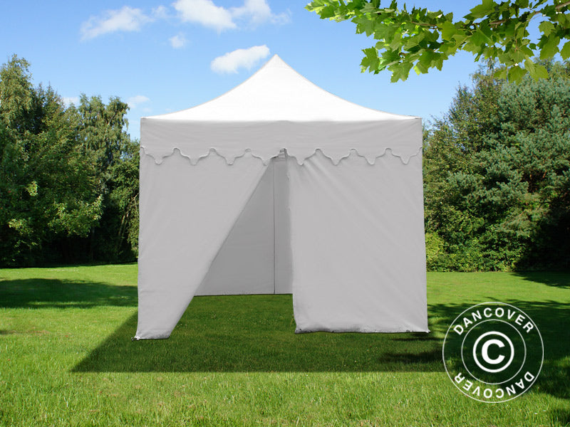 Pop up gazebo FleXtents PRO Steel "Morocco" 3x3 m White, incl. 4 sidewalls