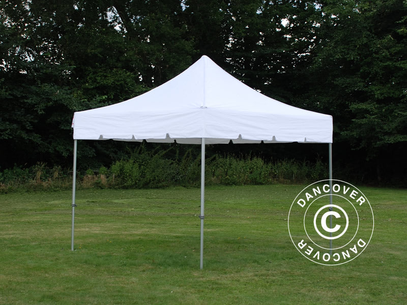 Pop up gazebo FleXtents PRO Steel "Peaked" 3x3 m White, incl. 4 sidewalls