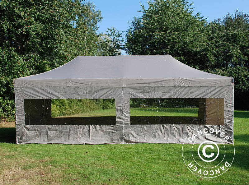 Pop up gazebo FleXtents PRO Steel 4x8 m Latte, incl. 6 sidewalls