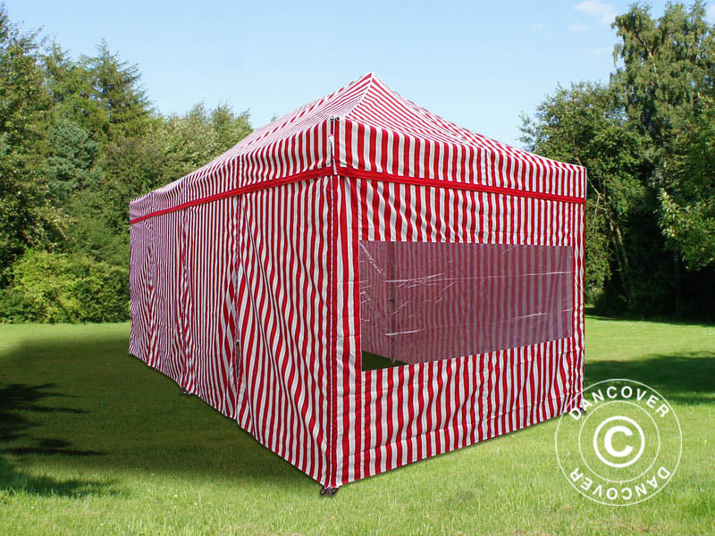 Pop up gazebo FleXtents PRO Steel 3x6 m Striped, incl. 6 sidewalls