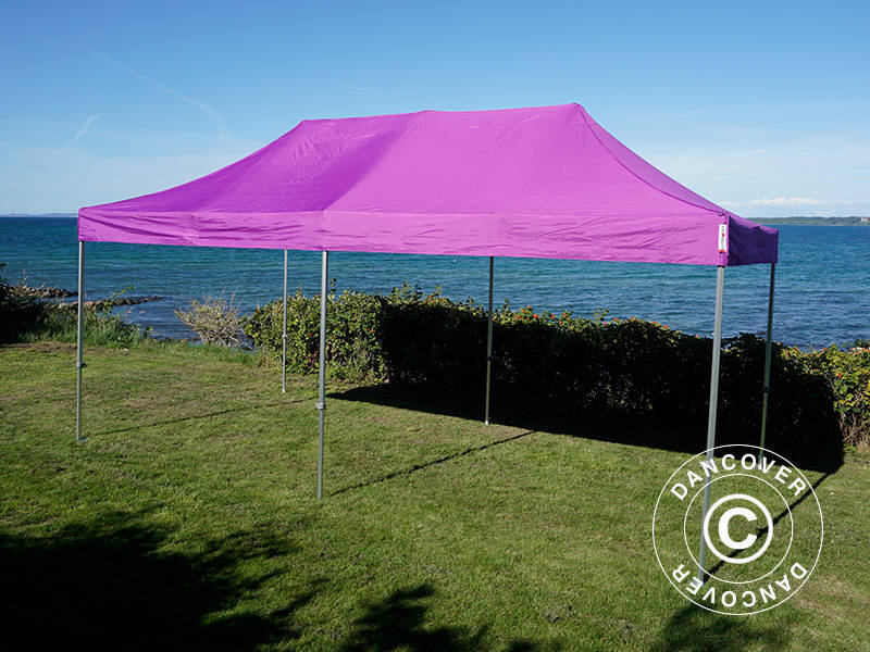 Pop up gazebo FleXtents PRO Steel Vintage Style 3x6 m Purple, incl. 6 sidewalls