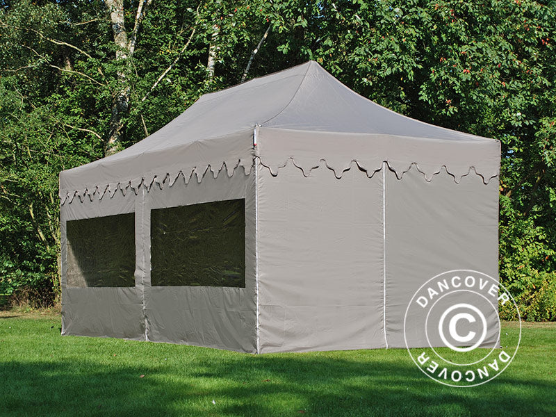 Pop up gazebo FleXtents PRO Steel "Morocco" 3x6 m Latte, incl. 6 sidewalls