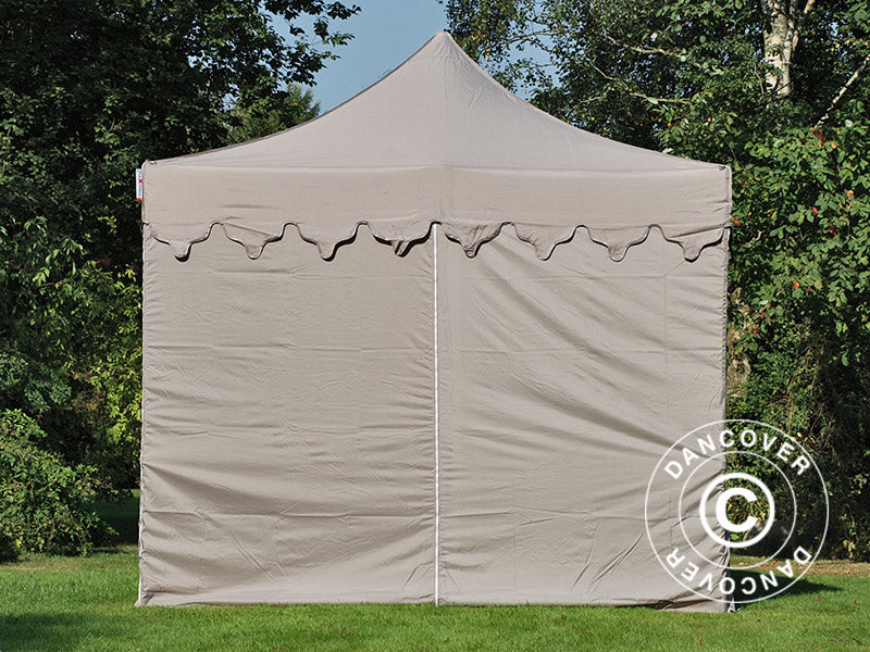 Pop up gazebo FleXtents PRO Steel "Morocco" 3x6 m Latte, incl. 6 sidewalls