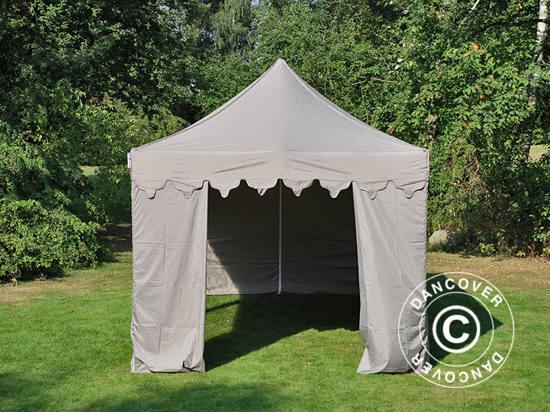 Pop up gazebo FleXtents PRO Steel "Morocco" 3x6 m Latte, incl. 6 sidewalls