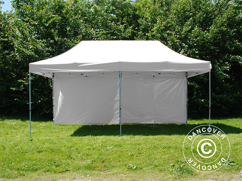 Pop up gazebo FleXtents PRO Steel 3x6 m White, Flame retardant, incl. 6 sidewalls