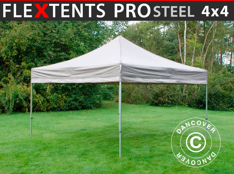 Pop up gazebo FleXtents PRO Steel 4x4 m Latte