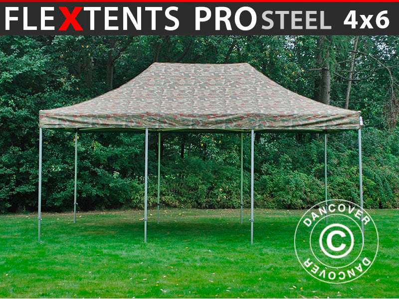 Pop up gazebo FleXtents PRO Steel 4x6 m Camouflage/Military