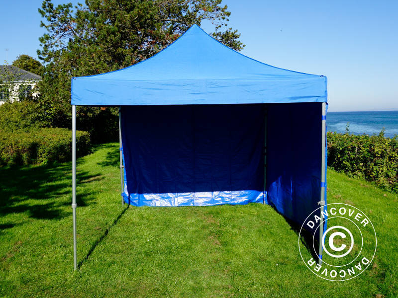 Pop up gazebo FleXtents PRO Steel 3x3 m Blue, incl. 4 sidewalls