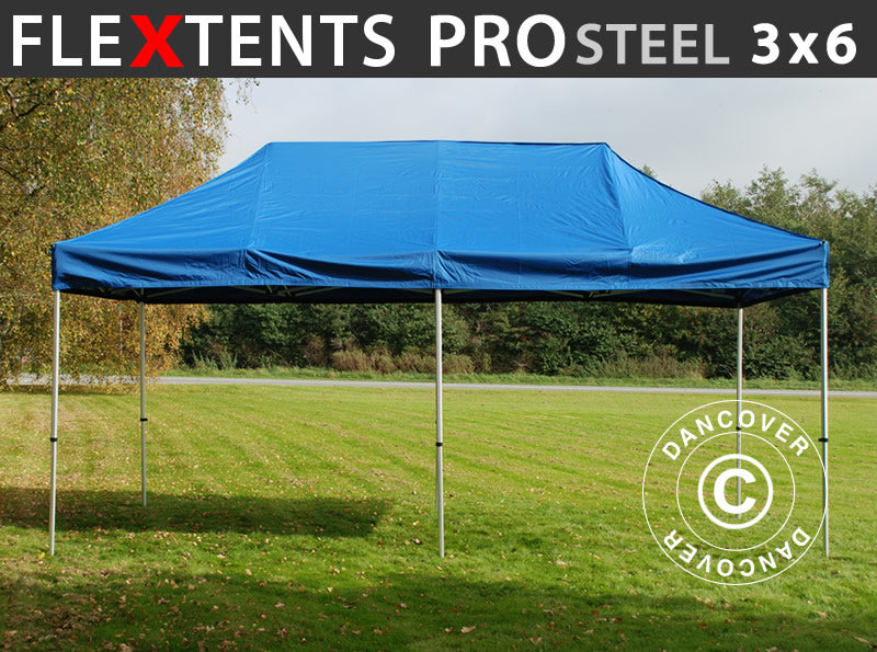 Pop up gazebo FleXtents PRO Steel 3x6 m Blue