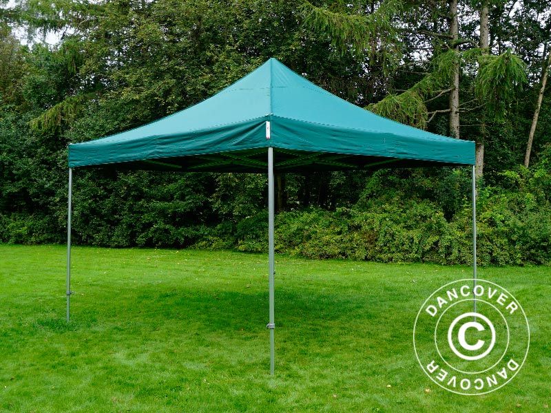Pop up gazebo FleXtents PRO Steel 4x4 m Green, incl. 4 sidewalls