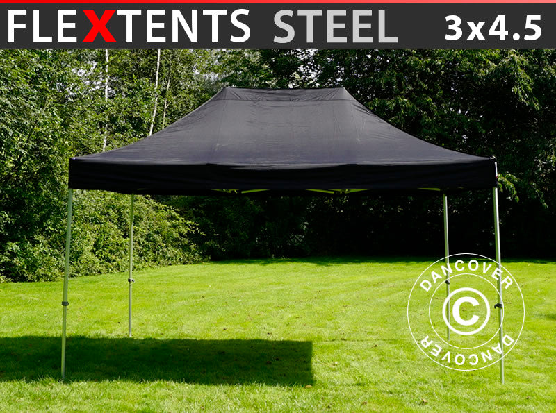 Pop up gazebo FleXtents Steel 3x4.5 m, Black