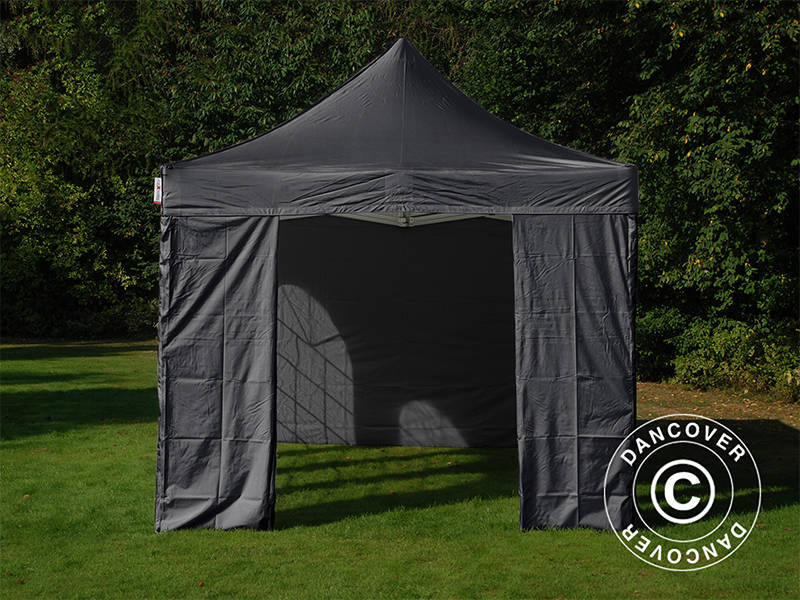 Pop up gazebo FleXtents Steel 3x6 m Black, incl. 4 sidewalls