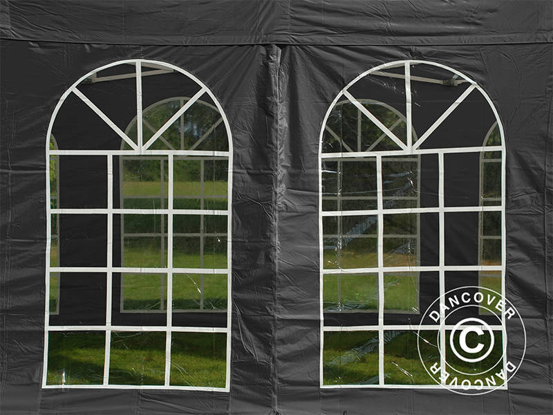 Pop up gazebo FleXtents Steel 3x6 m Black, incl. 4 sidewalls