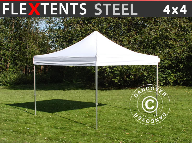Pop up gazebo FleXtents Steel 4x4 m White