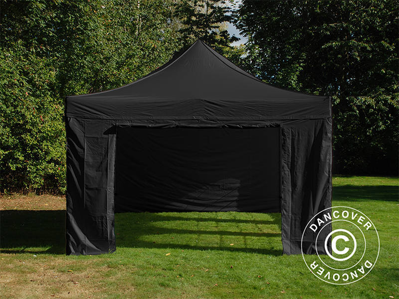 Pop up gazebo FleXtents Steel 4x6 m Black, incl. 4 sidewalls