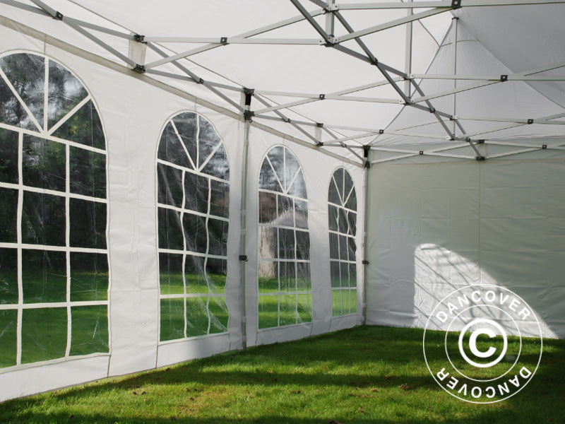 Pop up gazebo FleXtents Steel 8x8 m White, incl. 8 sidewalls