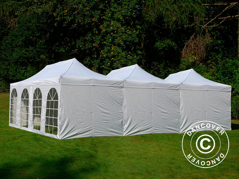 Pop up gazebo FleXtents® Steel 9x6 m White, incl. 8 sidewalls