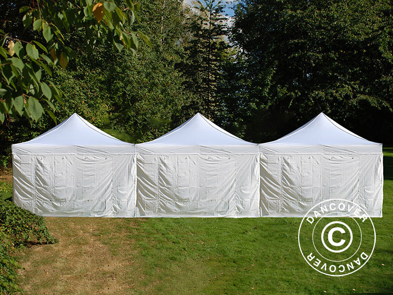 Pop up gazebo FleXtents® Steel 12x6 m White, incl. 8 sidewalls
