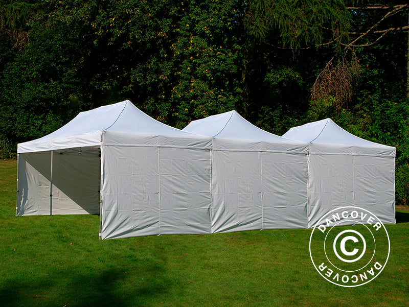 Pop up gazebo FleXtents® Steel 12x8 m White, incl. 8 sidewalls