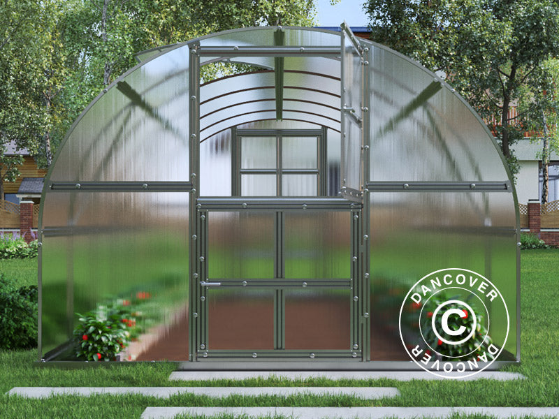 Greenhouse polycarbonate TITAN Arch 320, 18 m², 3x6 m, Silver