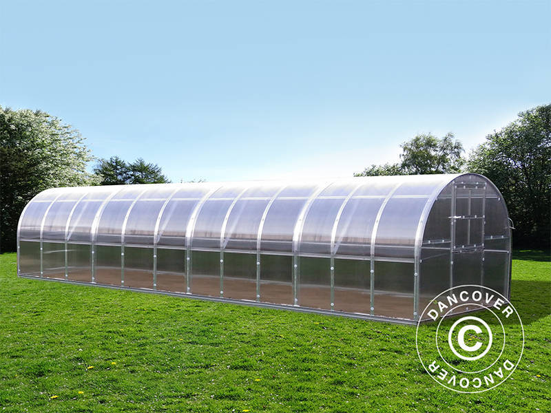 Greenhouse polycarbonate TITAN Arch 320, 24 m², 3x8 m, Silver