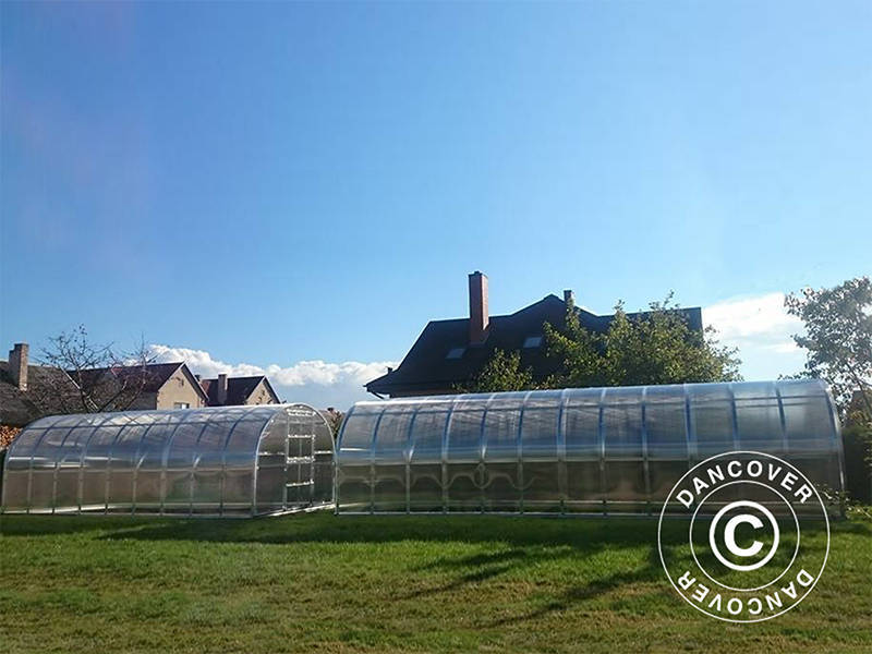 Greenhouse polycarbonate TITAN Arch 320, 24 m², 3x8 m, Silver