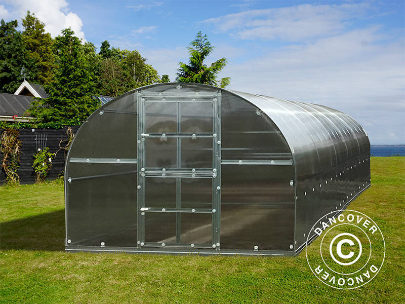 Greenhouse polycarbonate TITAN Arch 320, 30 m², 3x10 m, Silver