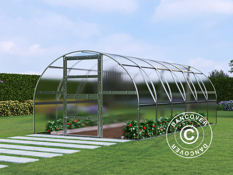 Greenhouse polycarbonate TITAN Arch 280, 18 m², 3x6 m, Silver