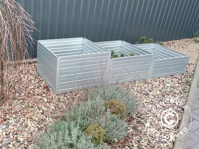 Raised Garden Bed, 0.75x2.25x0.3/0.4/0.5 m, Silver