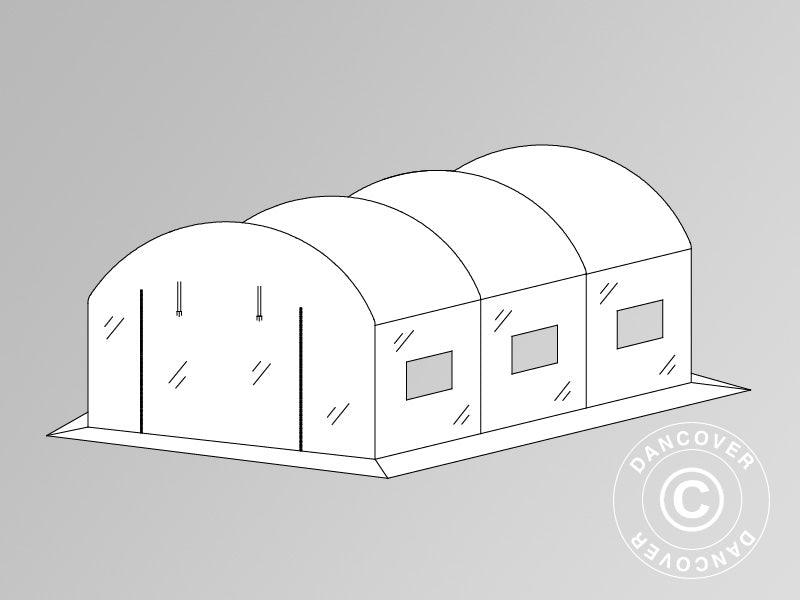 Cover for polytunnel greenhouse, 2x4.5x2m, 180 Micron foil, Transparent