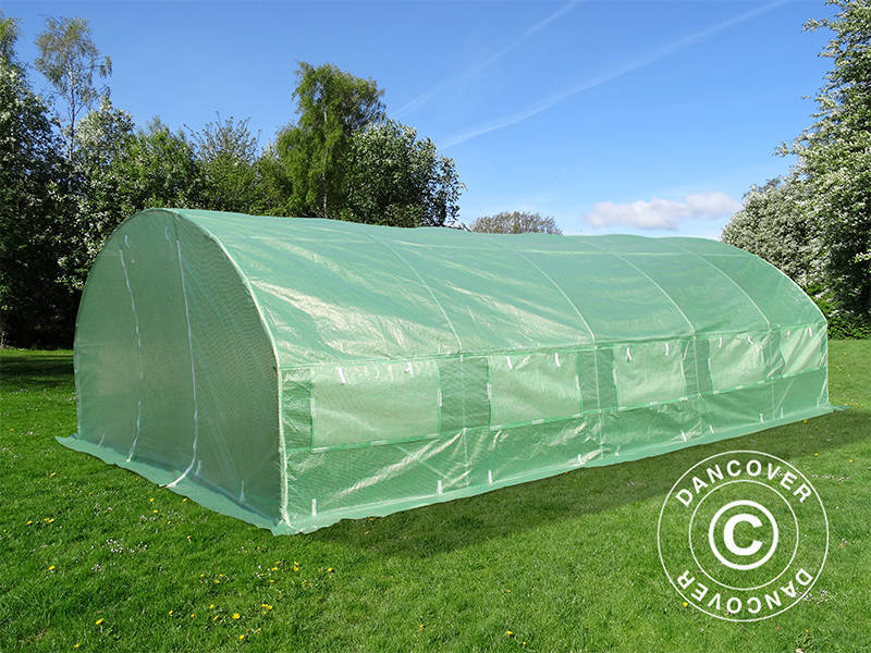 Polytunnel Greenhouse 4x6.6x2 m, 26.4 m², Green