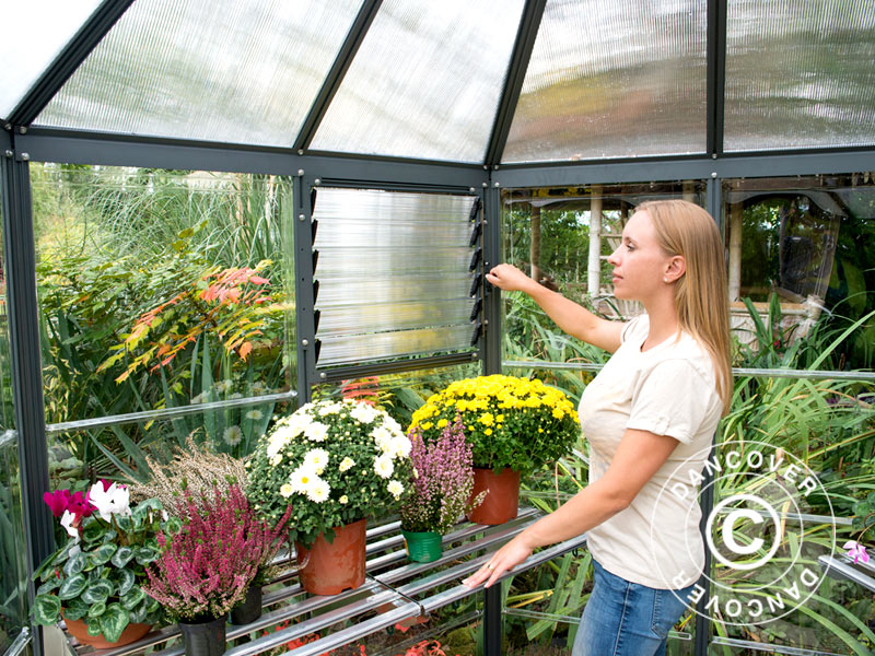 Orangery polycarbonate OASIS, Hexagonal 3.91 m², Palram/Canopia, 2.13x2.47x2.67 m, Anthracite