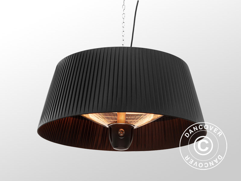 Hanging halogen patio heater IKEMA w/RC, 1500W, Black